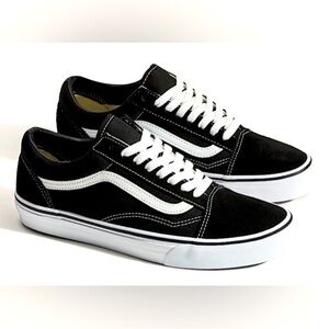 Vans Old Skool Sneakers Black White Womens 9.5 Mens 8 Unisex 70’s Classic Casual